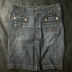 LONDONJEAN Denim Pencil Skirt - lightweight weathered blue